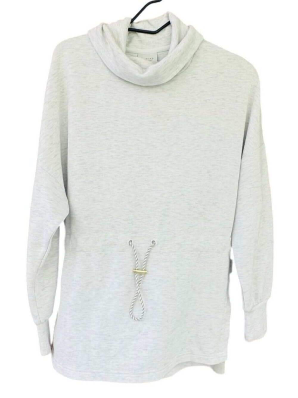 Varley Freya DoubleSoft Small Cowl Neck Sweatshirt Adjustable Drawstring Hem Gra